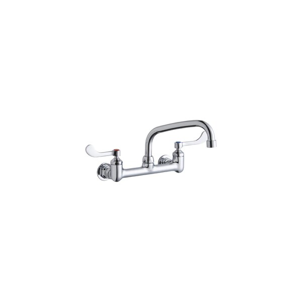 Elkay 8" Centers Wall Faucet 8" Tube Spout 4" Wristblade Hdl Inlet Ch LK940TS08T4H - main
